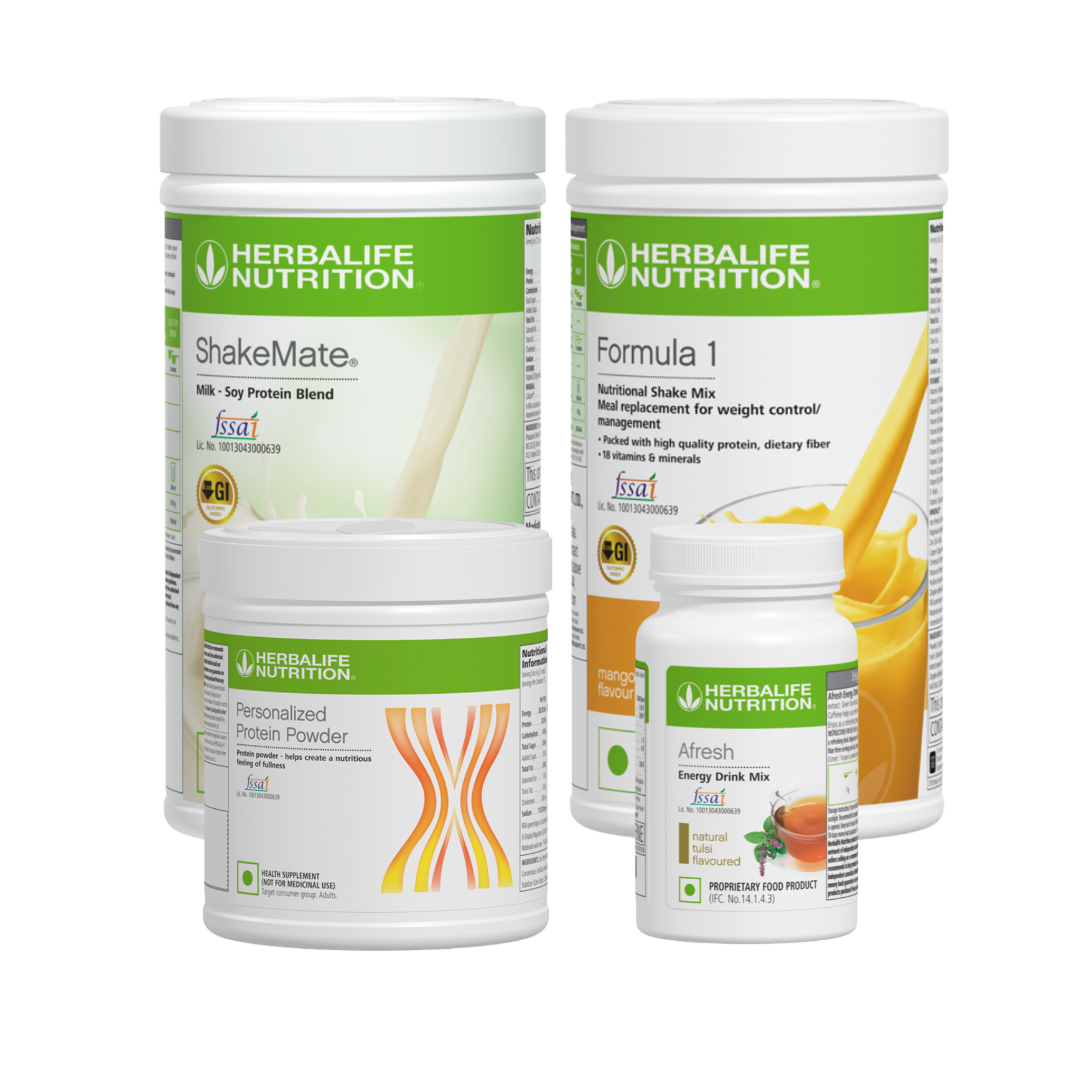 Herbalife Formula 1 Mango Nutritional Shake, Shakemate, 200g Protein Powder, and Afresh Wellness Pack